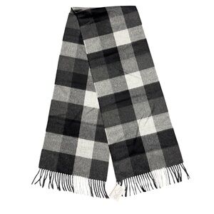 Classic Alpaca‎ Buffalo Plaid Check Scarf NWT Black White Gray Soft Warm Winter